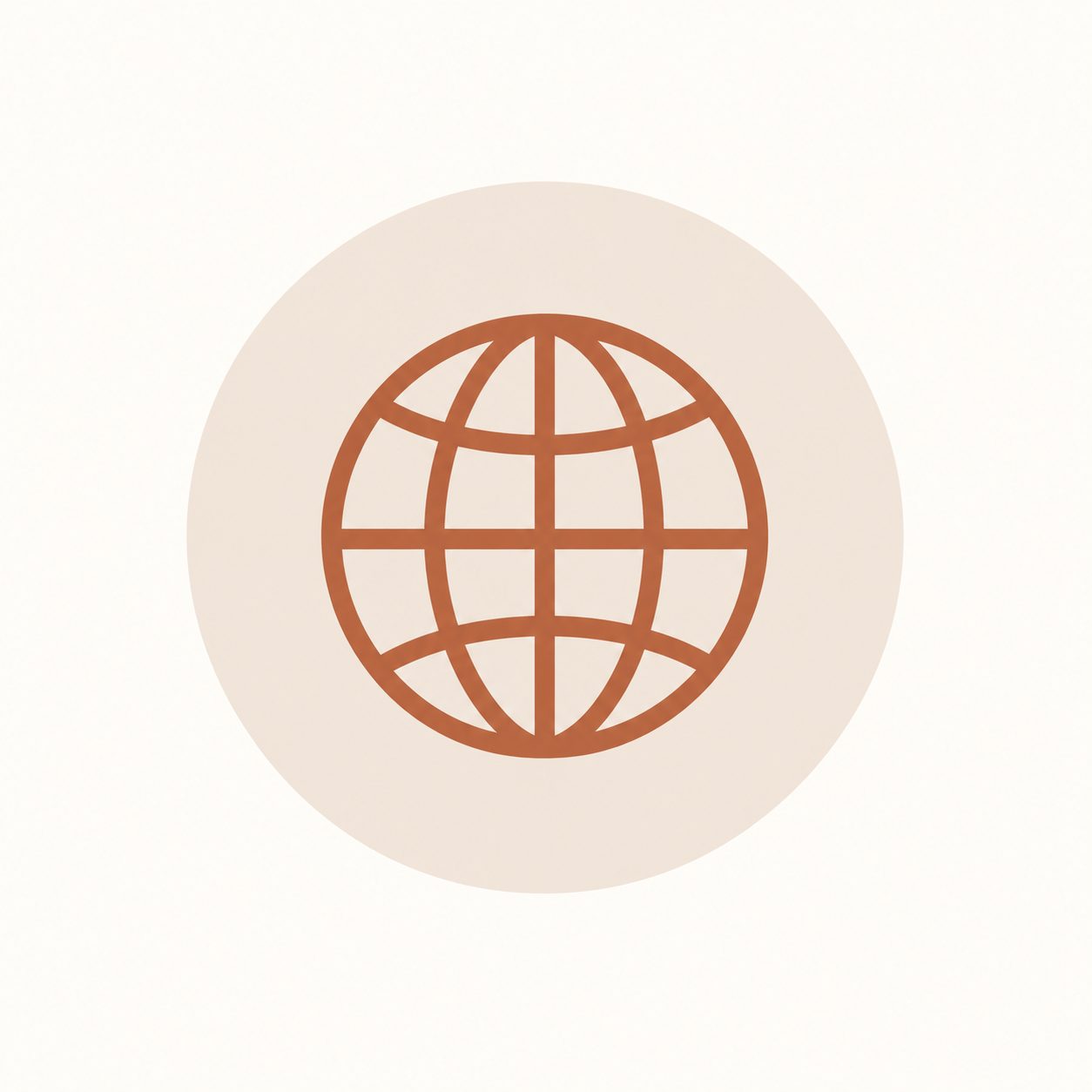 Icon of a globe representing internet or worldwide connectivity.