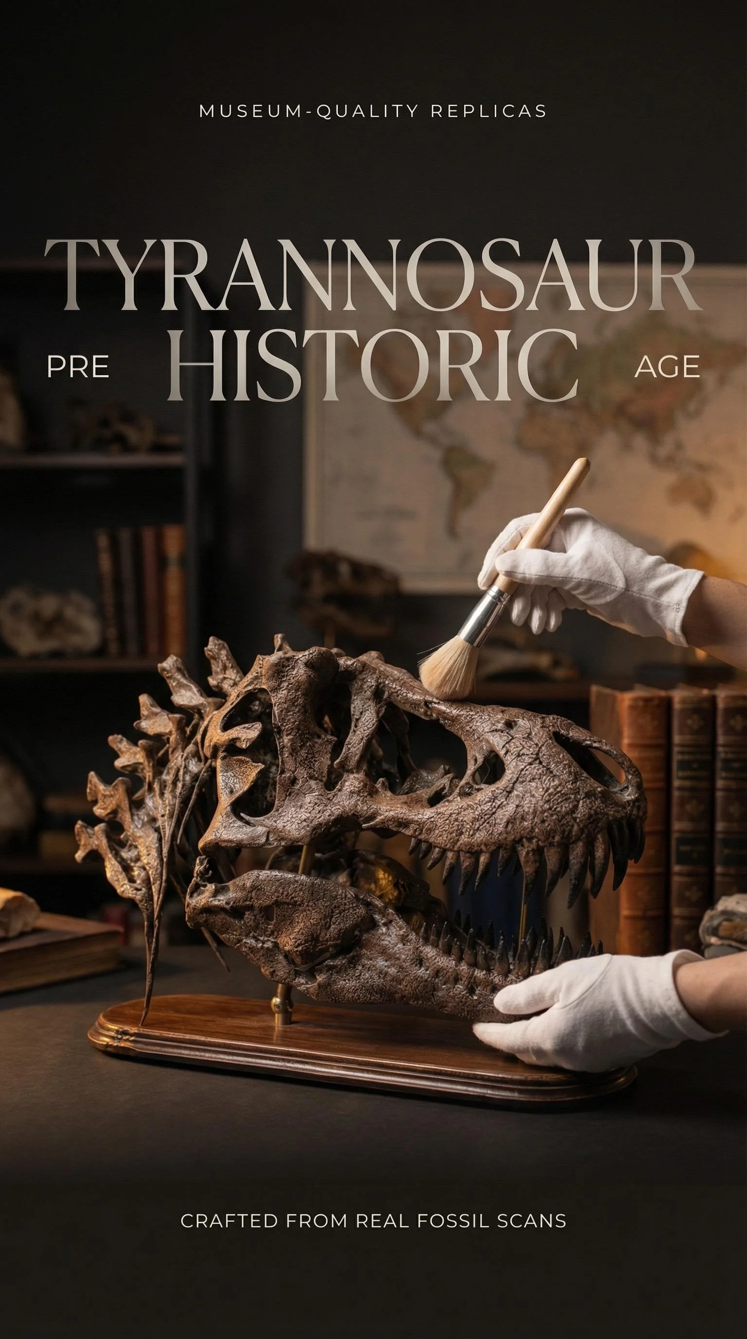 Handcrafted T-Rex Skull Fossil Replica – Museum Quality Dinosaur Sculpture