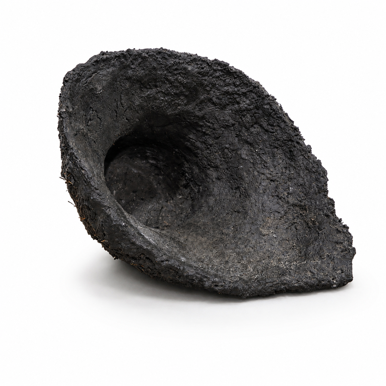 Vessel 5 - Slate and Coconut Fiber- 10in H x 4.75in D Base & 14in D Top - 2024