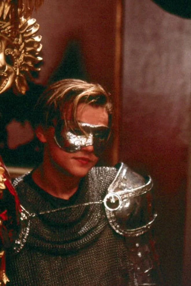 Masked knight in armor and chainmail