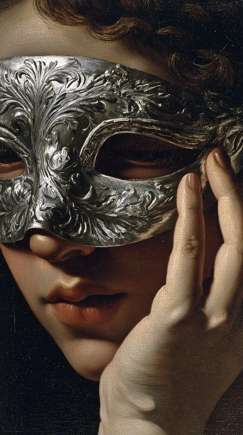 An intricately engraved silver masquerade mask