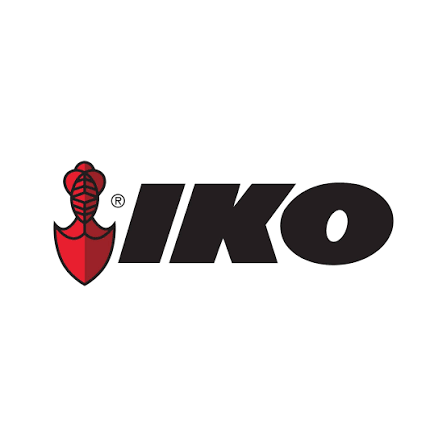 IKO logo with a red and black stylized figure and bold black letters