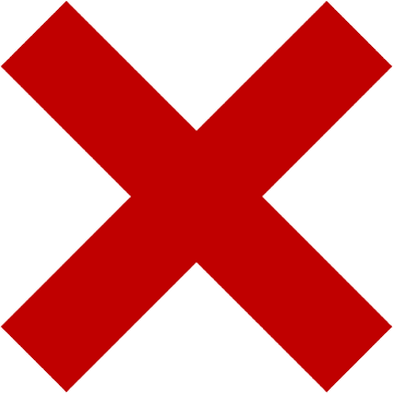 A large red letter X on a black background.