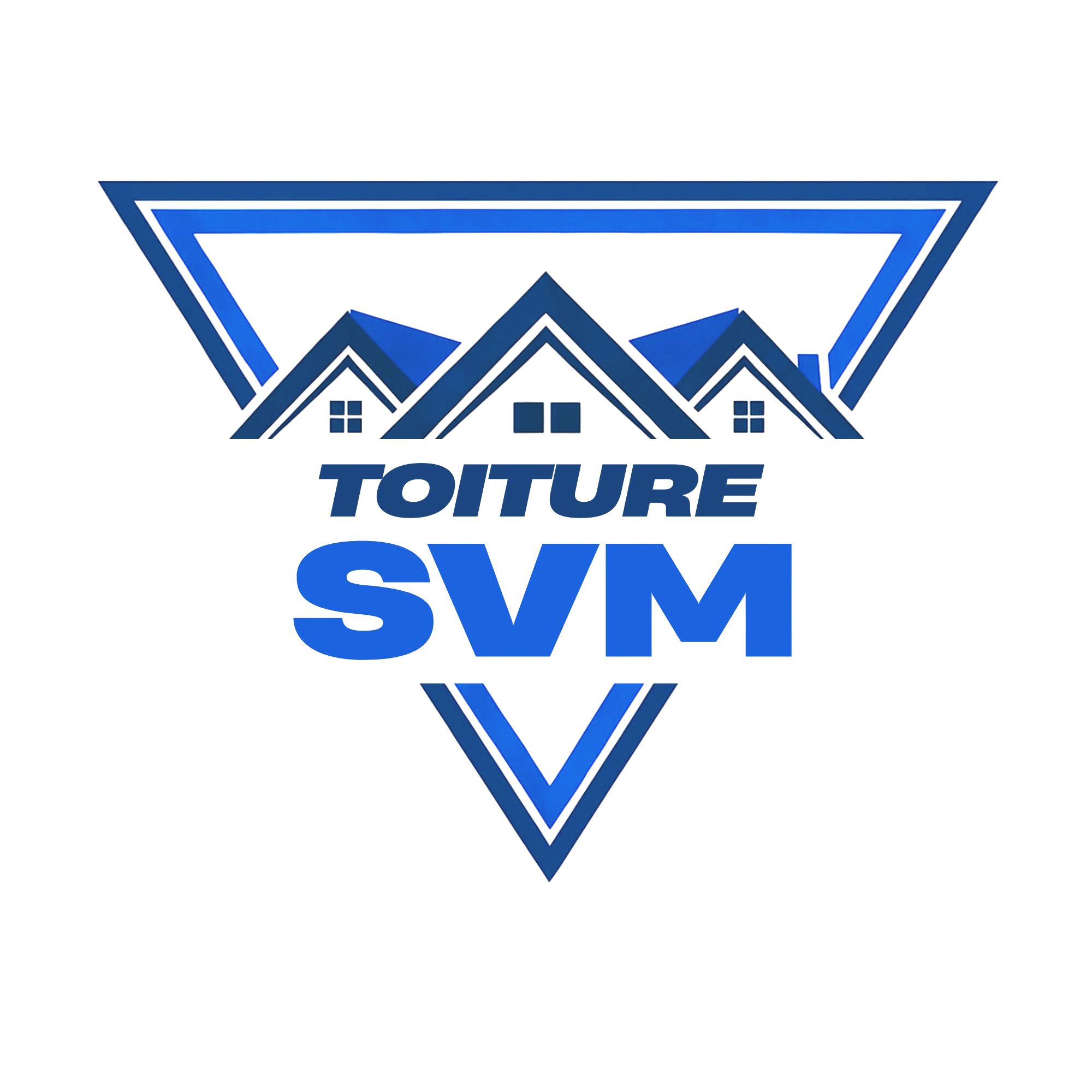 Blue triangular logo with house rooftops inside, with the word 'TOUTURE' underneath and the acronym 'SWM' at the bottom.