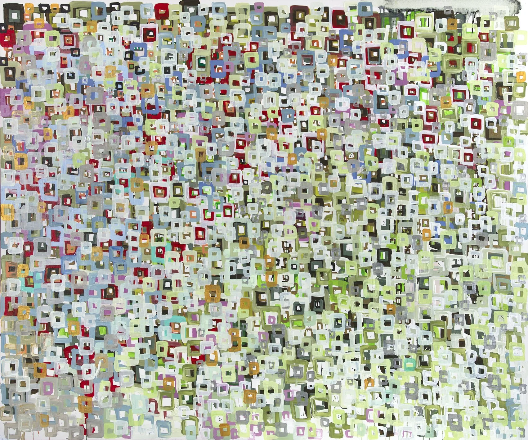 "2026-3" - acrylic, oil and ink - 60 x 72 inches - July 5, 2026 - inspired by music of Max Richter