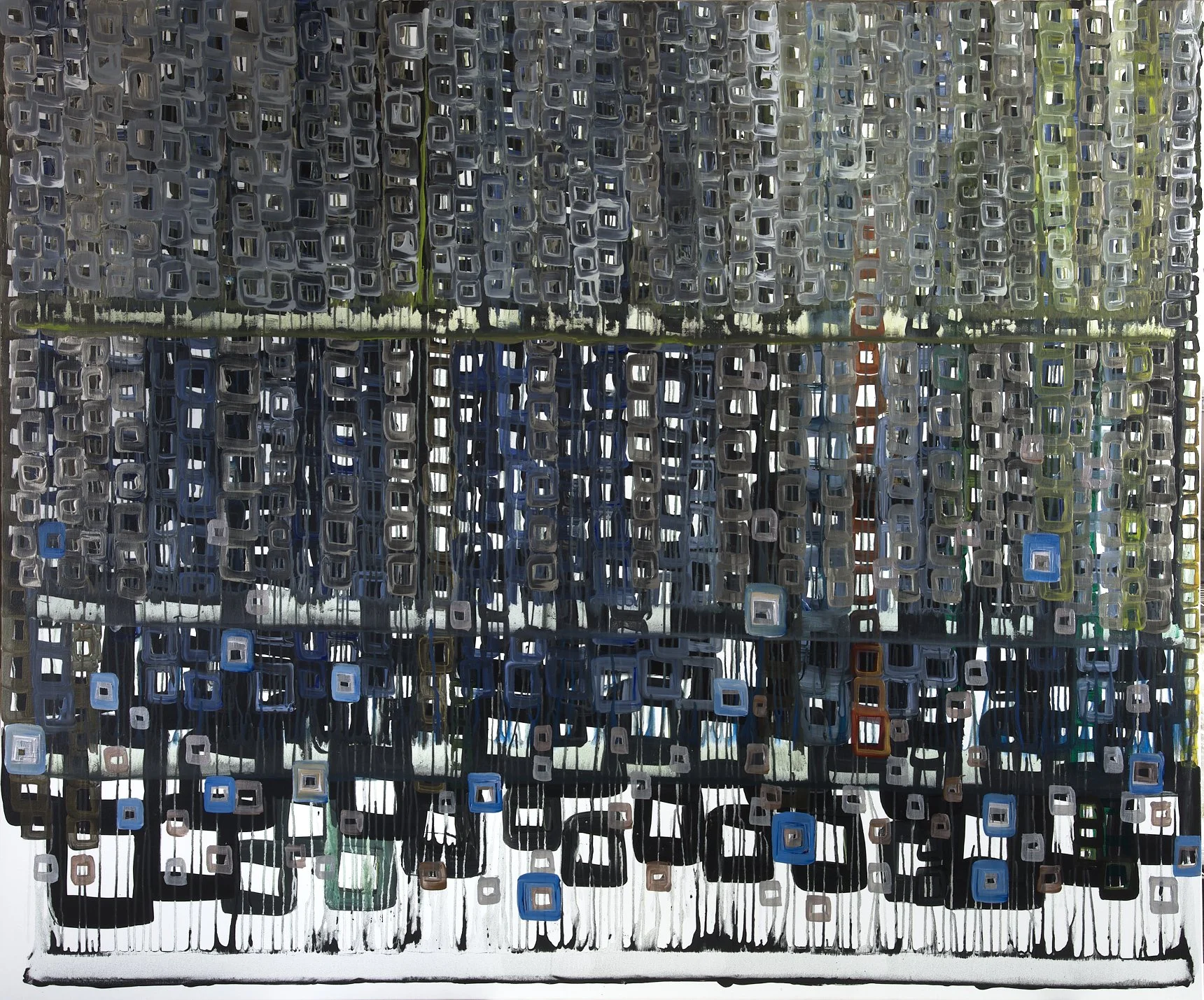 1985 - acrylic, oil and ink - 60 x 72 inches, August 15, 2026 - inspired by music from the year 1985