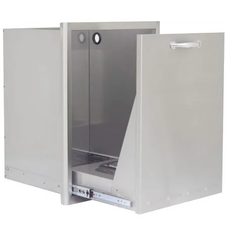Premium Stainless Steel Roll-Out Trash Bin Drawer