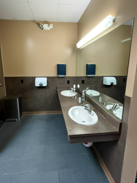 The current public restroom sink area in the ALVGC clubhouse.