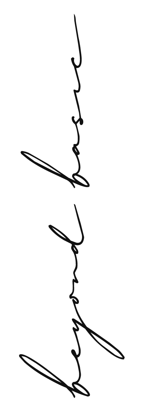 Black vertical text saying 'good vibes' written in cursive style.