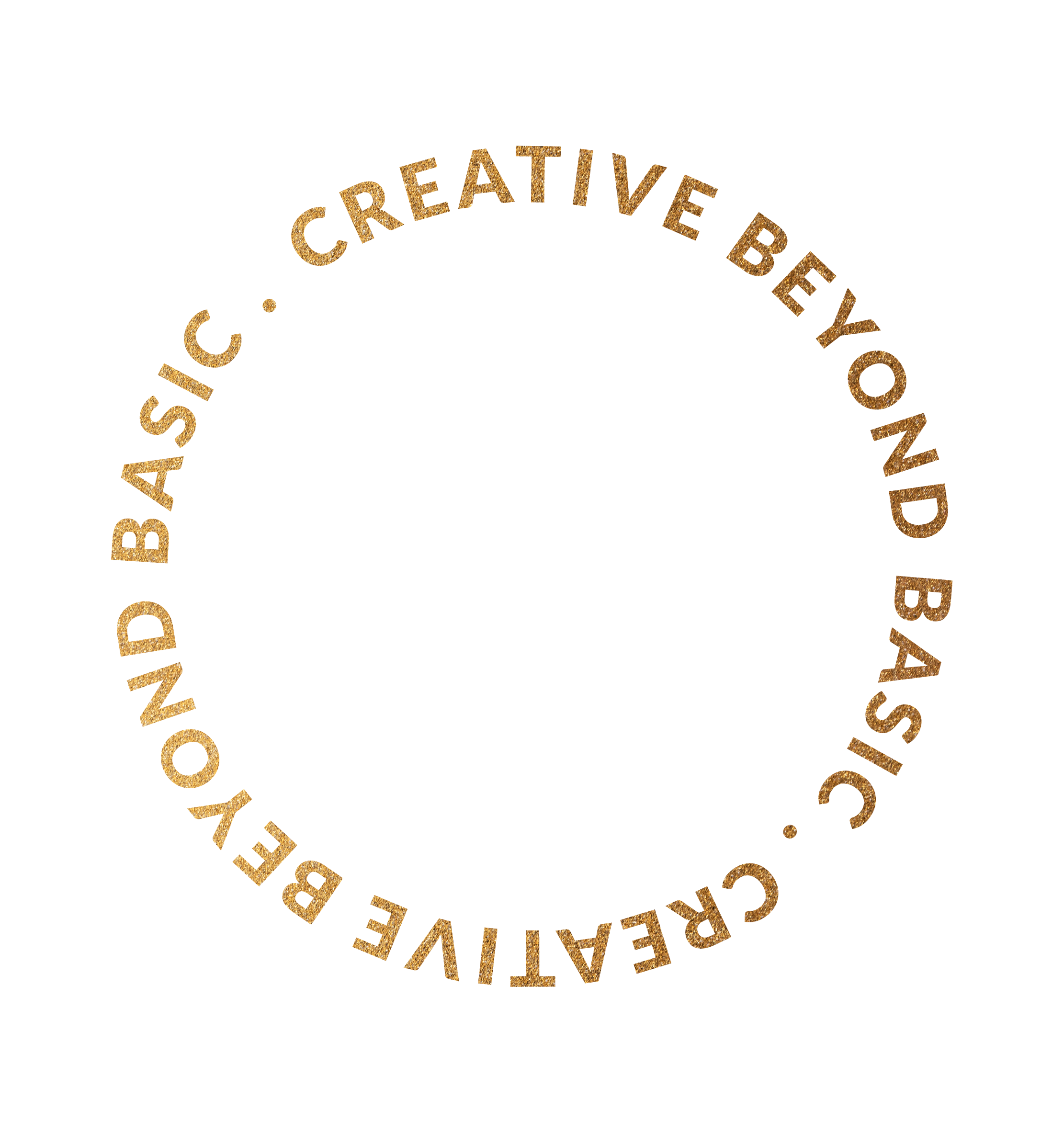 Golden 3D text that says 'CREATIVE' on a black background.