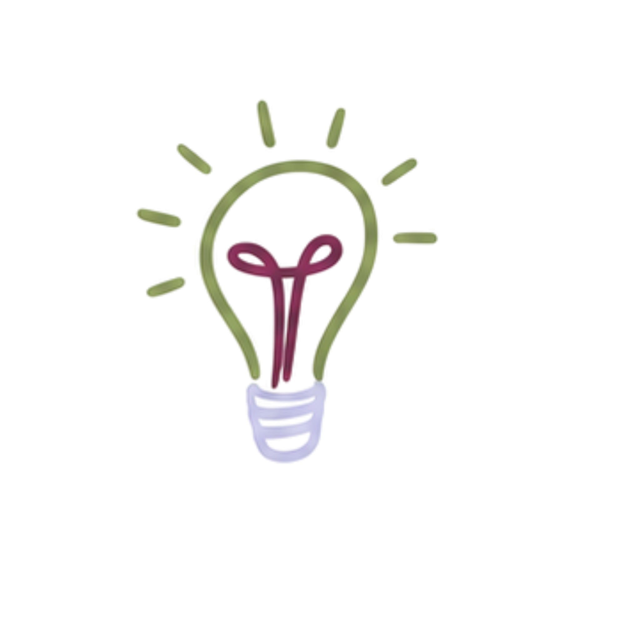 A light bulb with plant elements inside and around it, representing an idea or innovation related to sustainability and green energy.