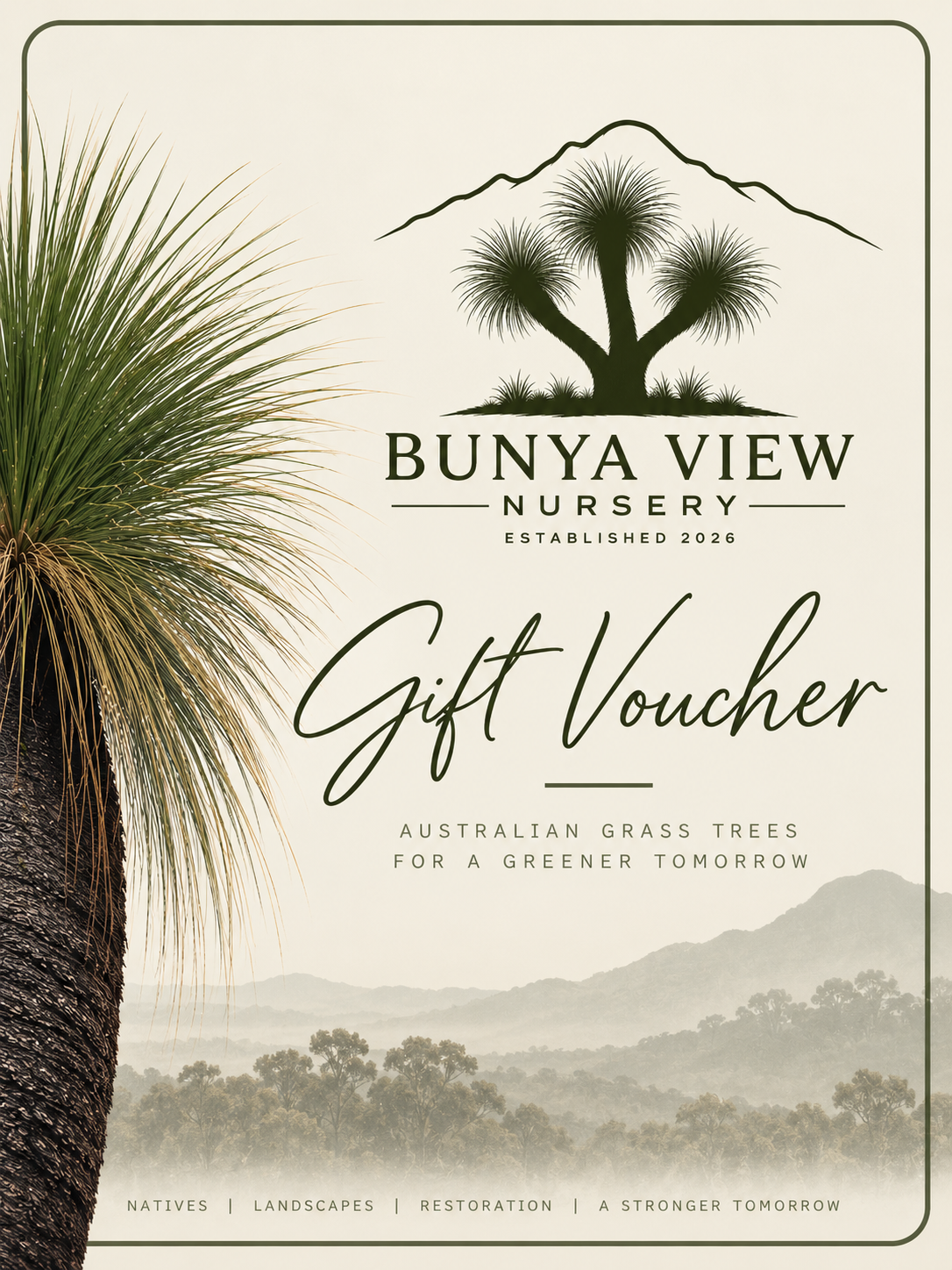 Grass tree gift card