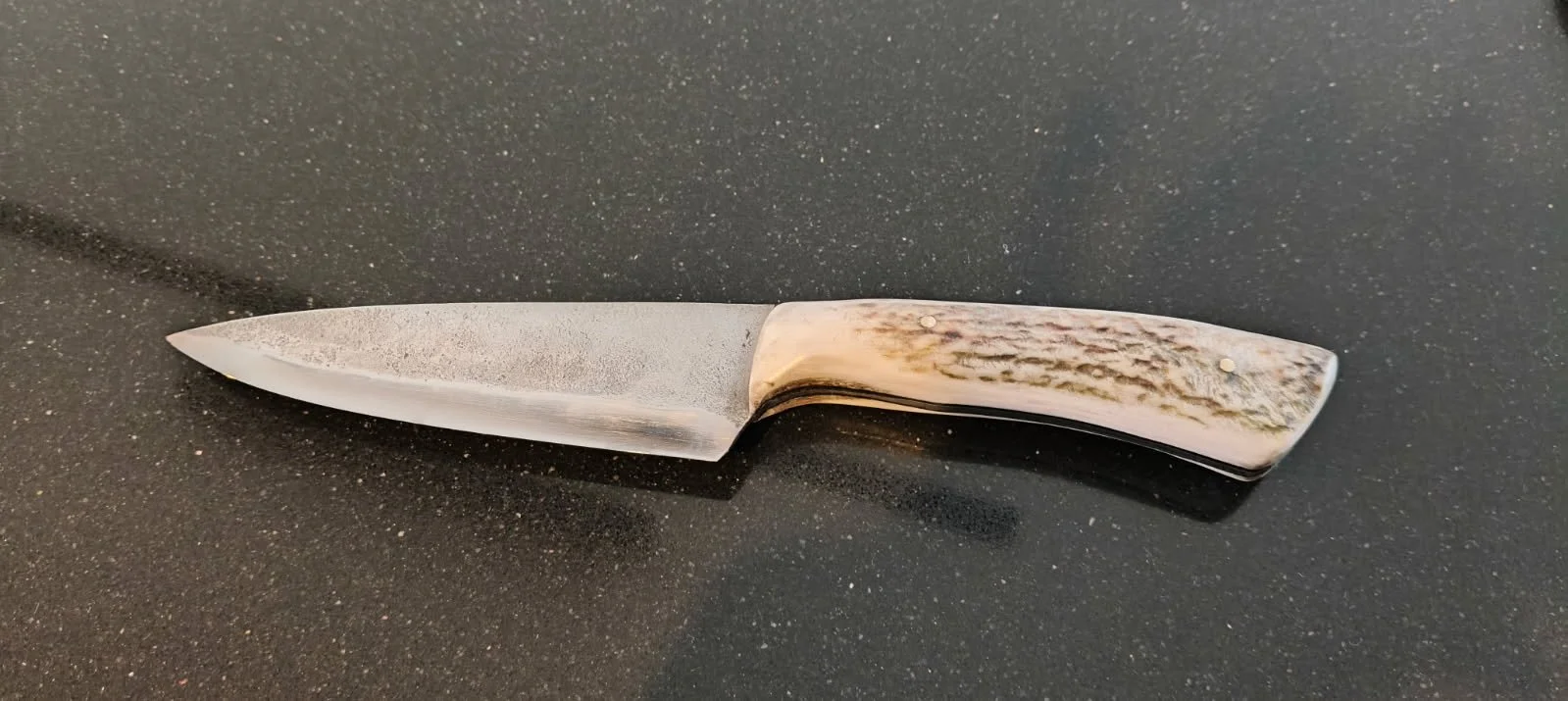 Hunter with Antler Handle 1095 HC steel (sold - example only}