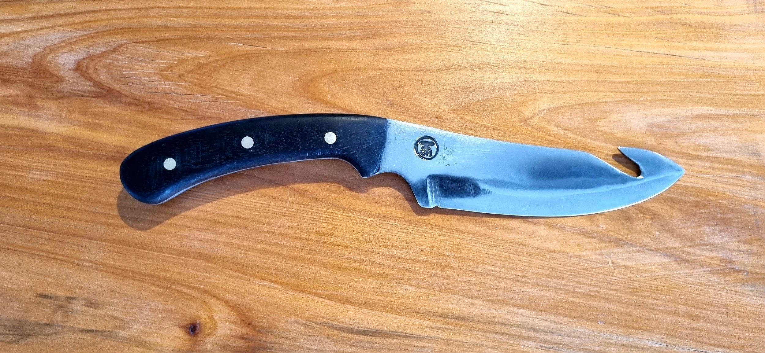 Hunter skinner with gut hook 1095 HC steel (sold -example only}