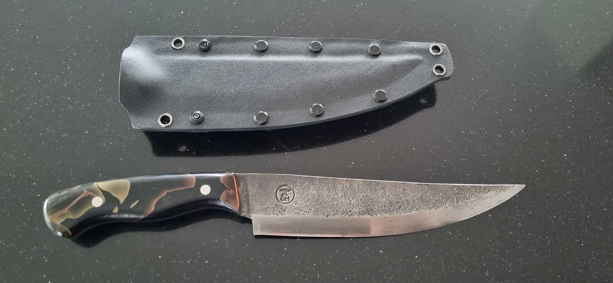 Hunter custom 1095 HC steel with Kydex Sheath  (sold - example only}