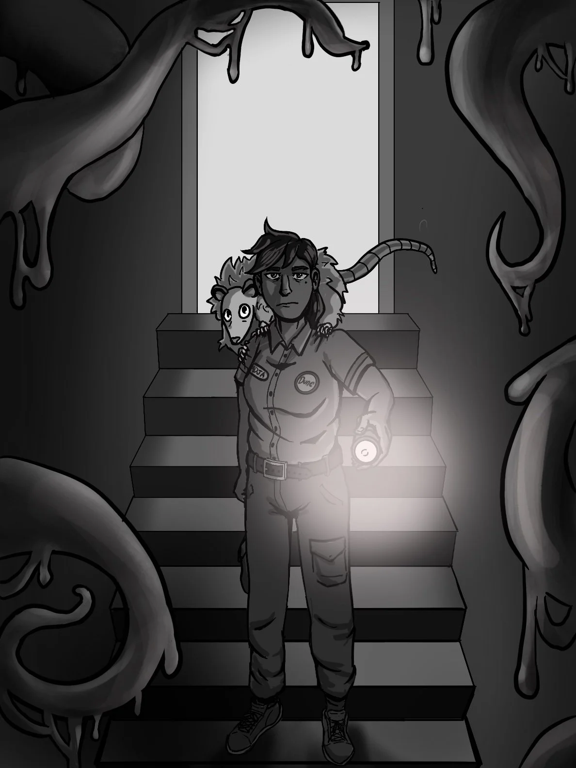 Cover for a short story called "The Graveyard Shift"