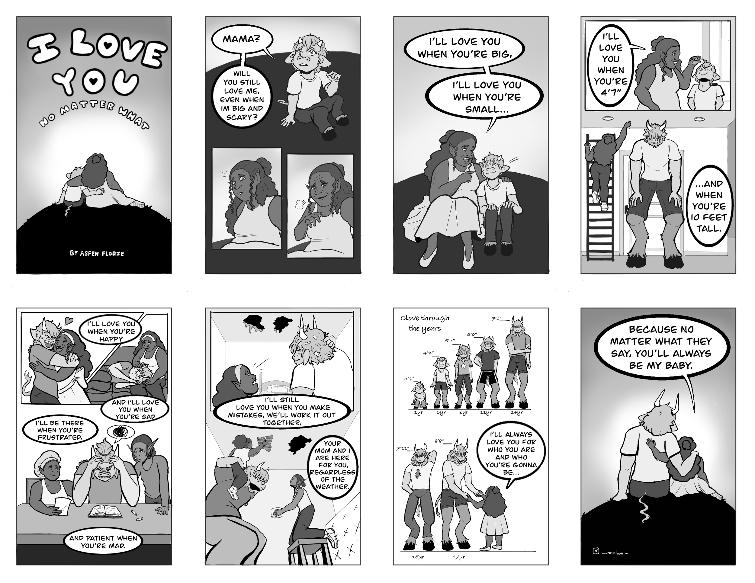 "I Love You No Matter What": An 8 page minicomic staring my original character Clove
