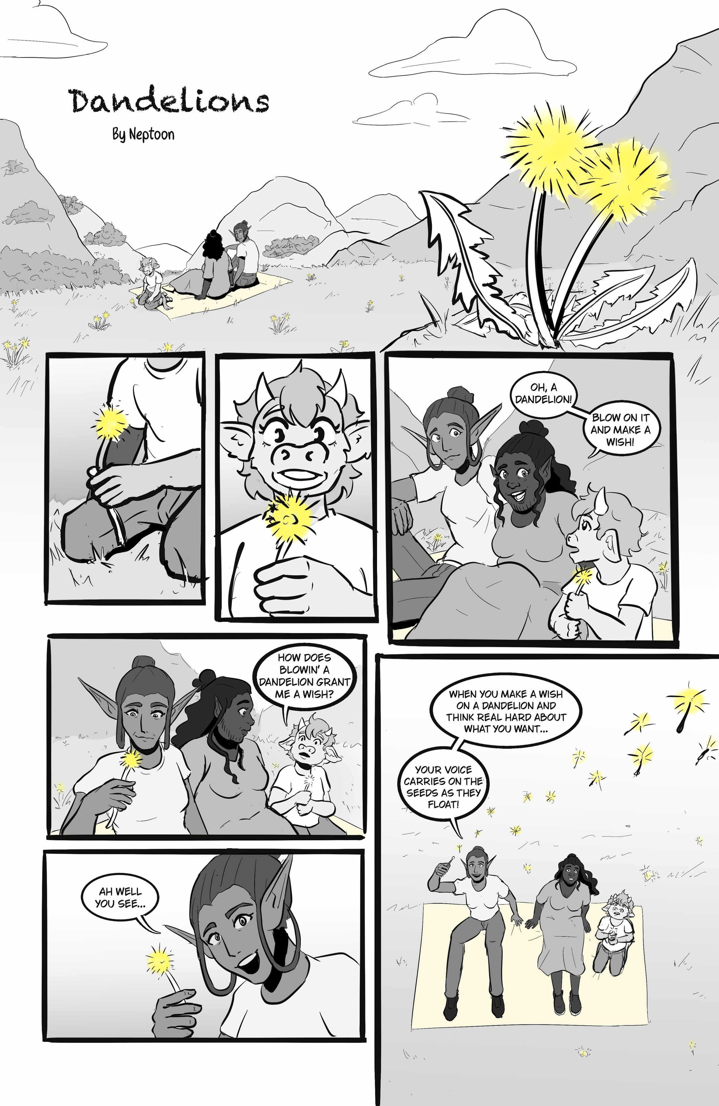 Dandelions, a short 3 page comic.