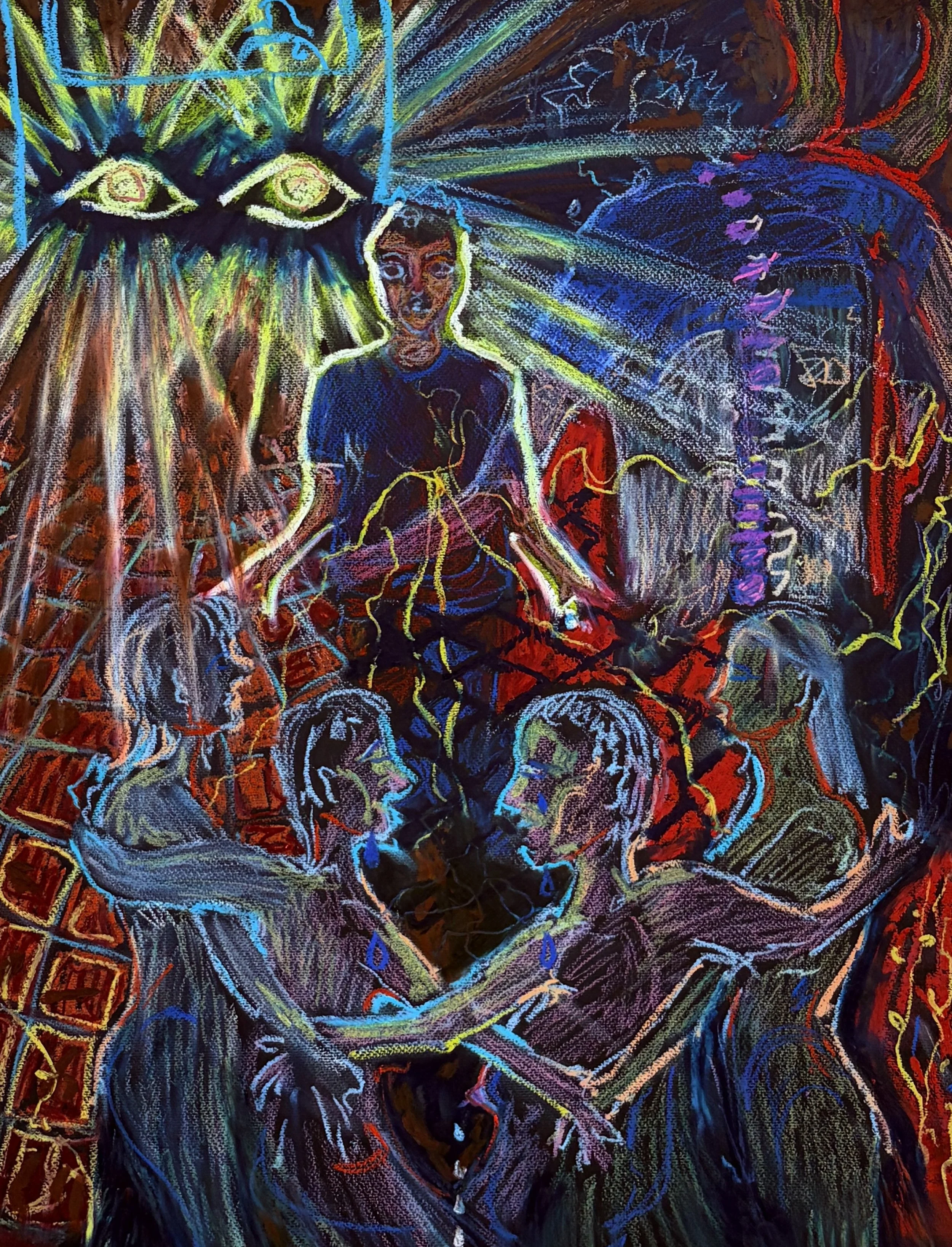 Visitation in Dream, 25 x 19.75 inches, oil on paper, 2025