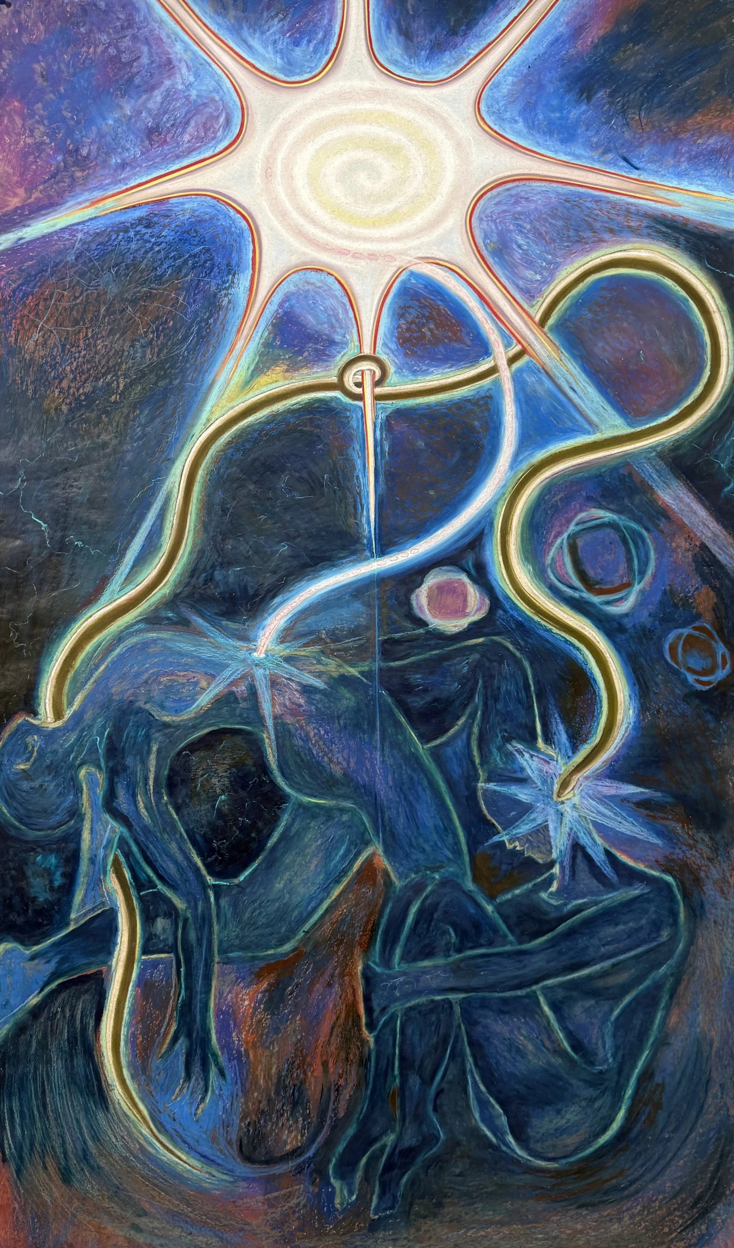 Untitled, 58 x 34 inches, pastel and oil on paper, 2025