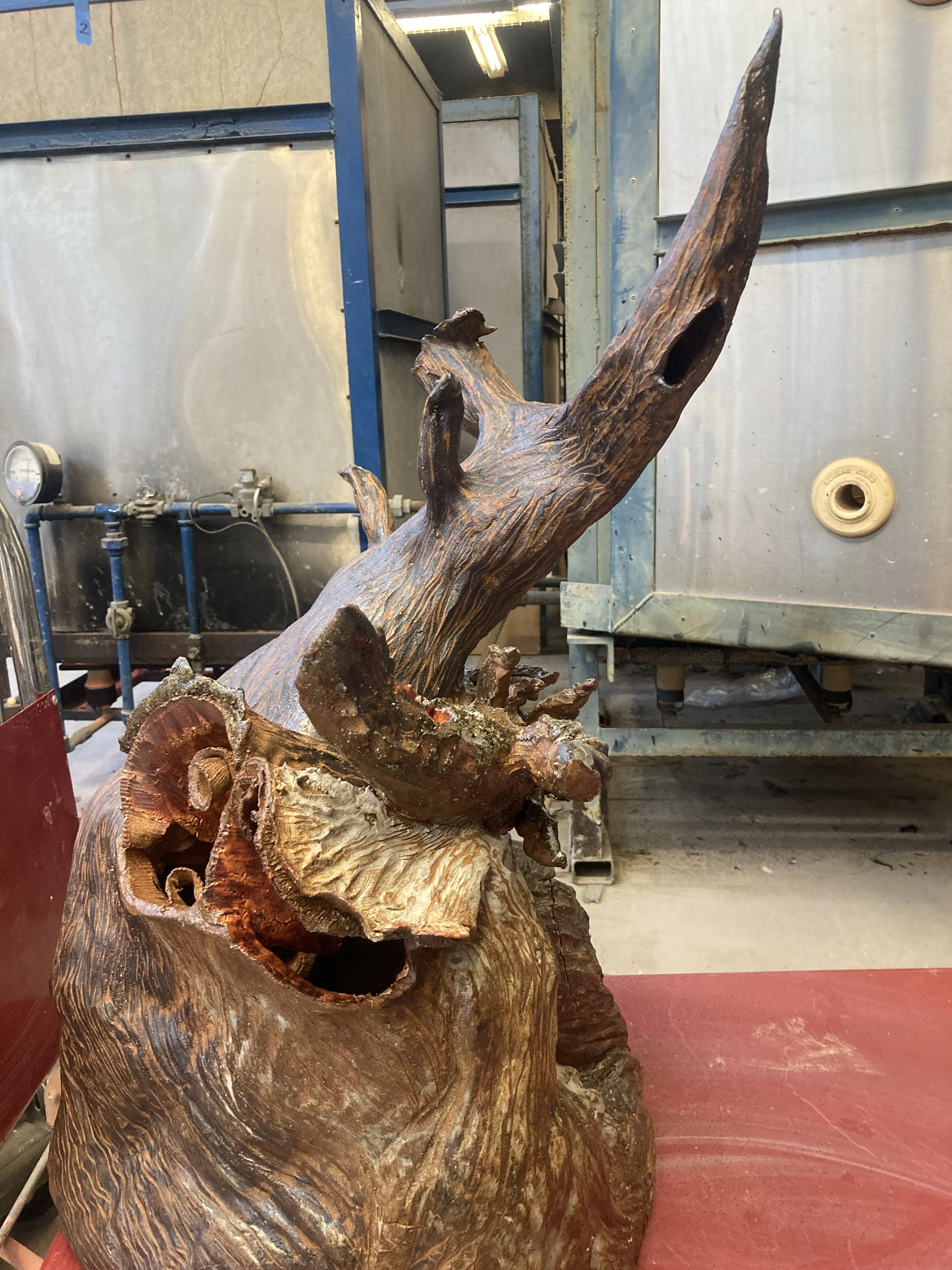 Tree, 31" x 17" x 18", glazed ceramic, 2024