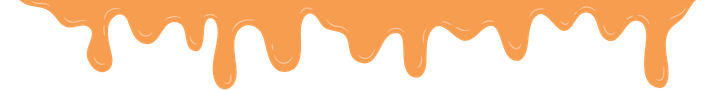 Orange paint dripping along a horizontal edge on a black background