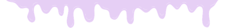 Decorative lavender dripping paint border on a transparent background