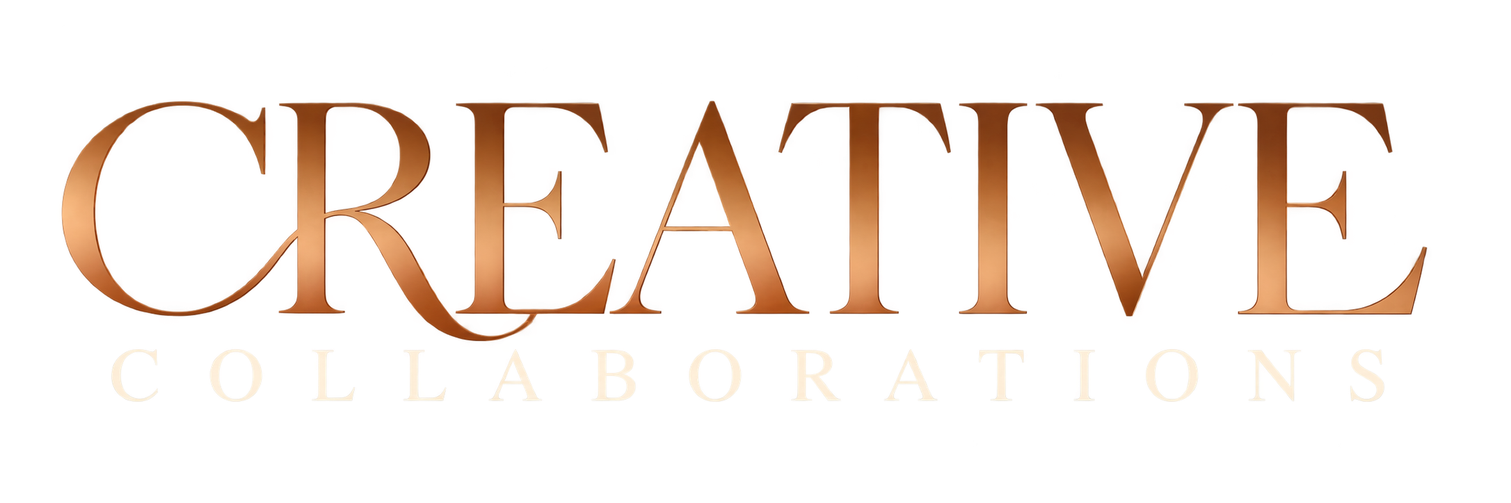 Logo of Creative Collaborations with the word 'Creative' in large bronze-colored letters and 'Collaborations' in smaller white letters below.