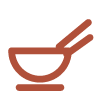 Bowl with chopsticks resting on top