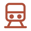 Icon of a train front view in brown color