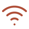 Wi-Fi signal icon in black and red