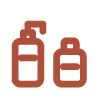 Two brown bottles of shampoo or conditioner