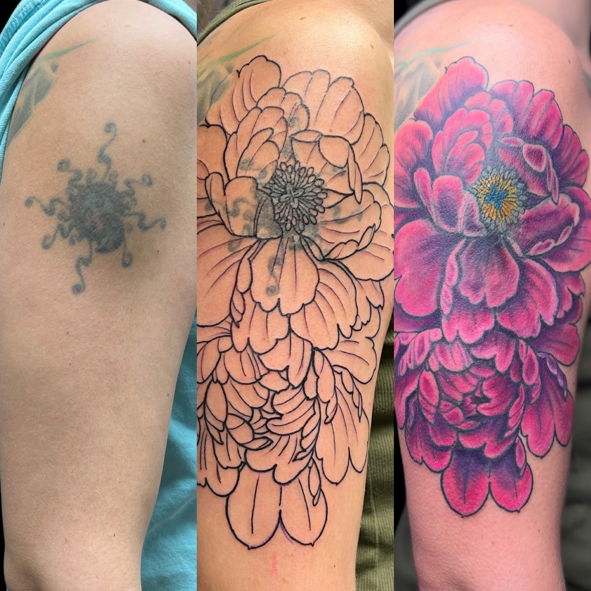 Color flower cover-up, upper arm bicep