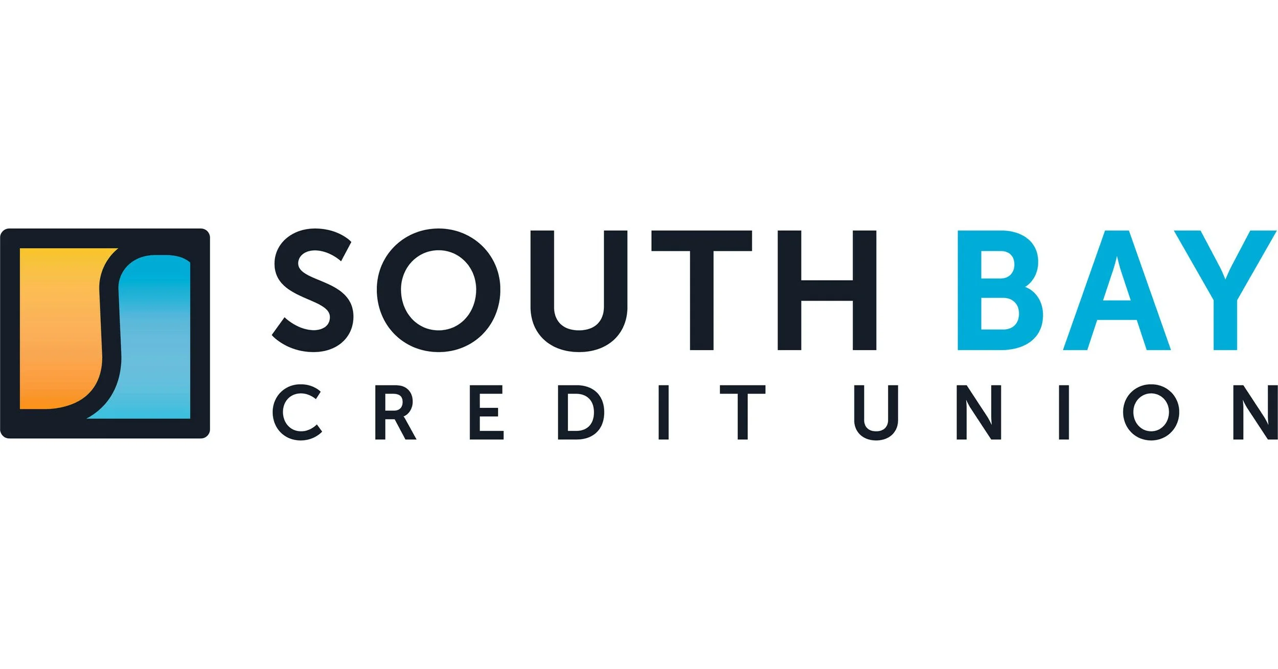South Bay Credit Union logo featuring a stylized 'S' with a gradient color scheme, and the text 'SOUTH BAY' in bold, with 'CREDIT UNION' underneath.