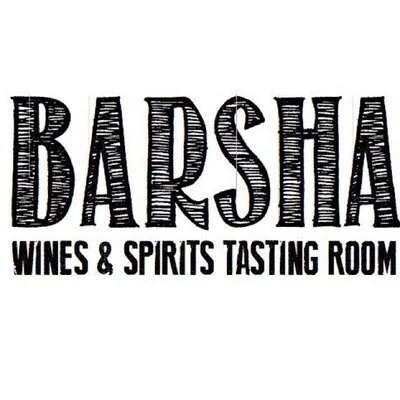 Logo for Barshe Wines & Spirits Tasting Room in black and white.
