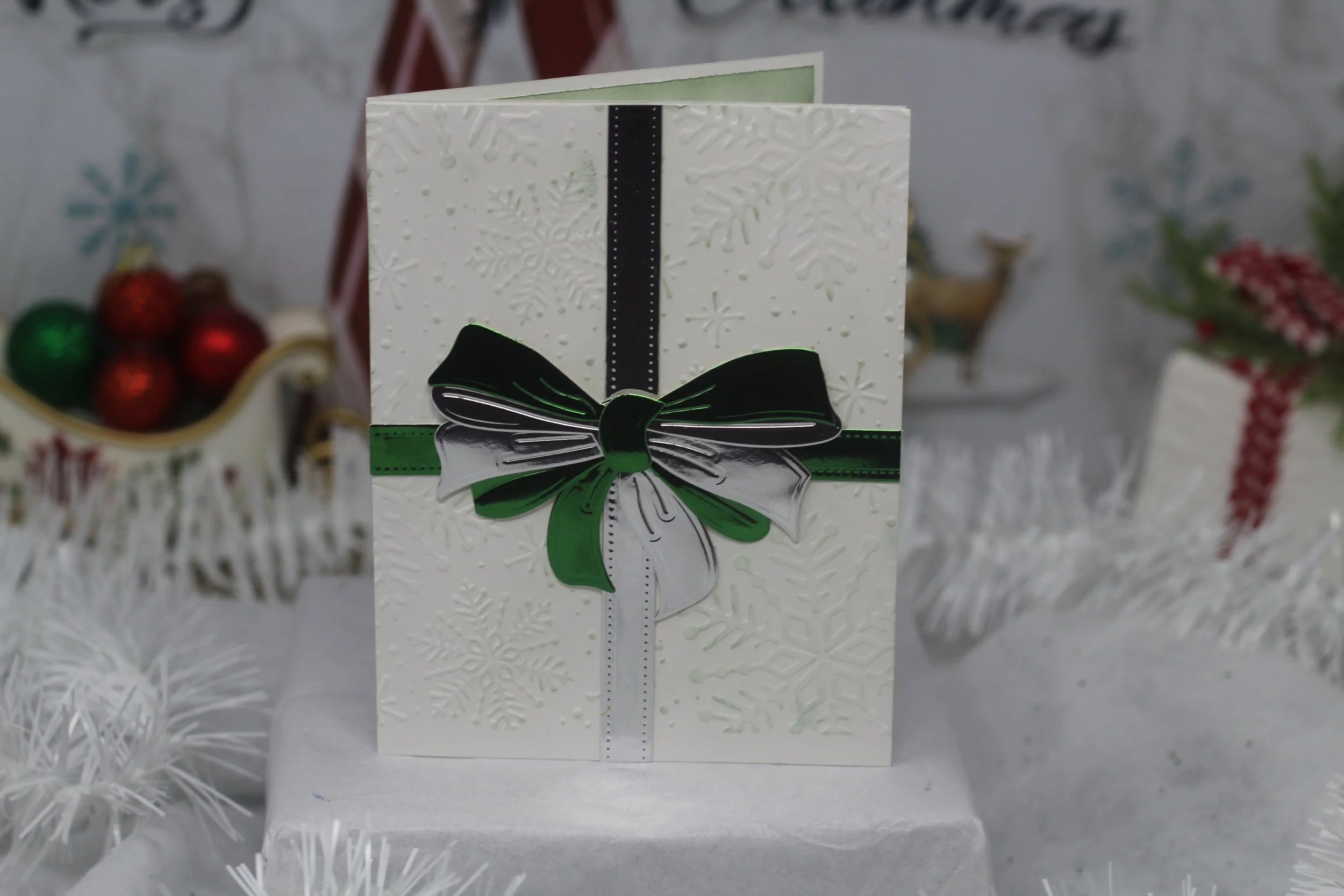 Green and Silver Ribbon Card