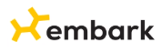 Embark logo with yellow arrow icon and black text