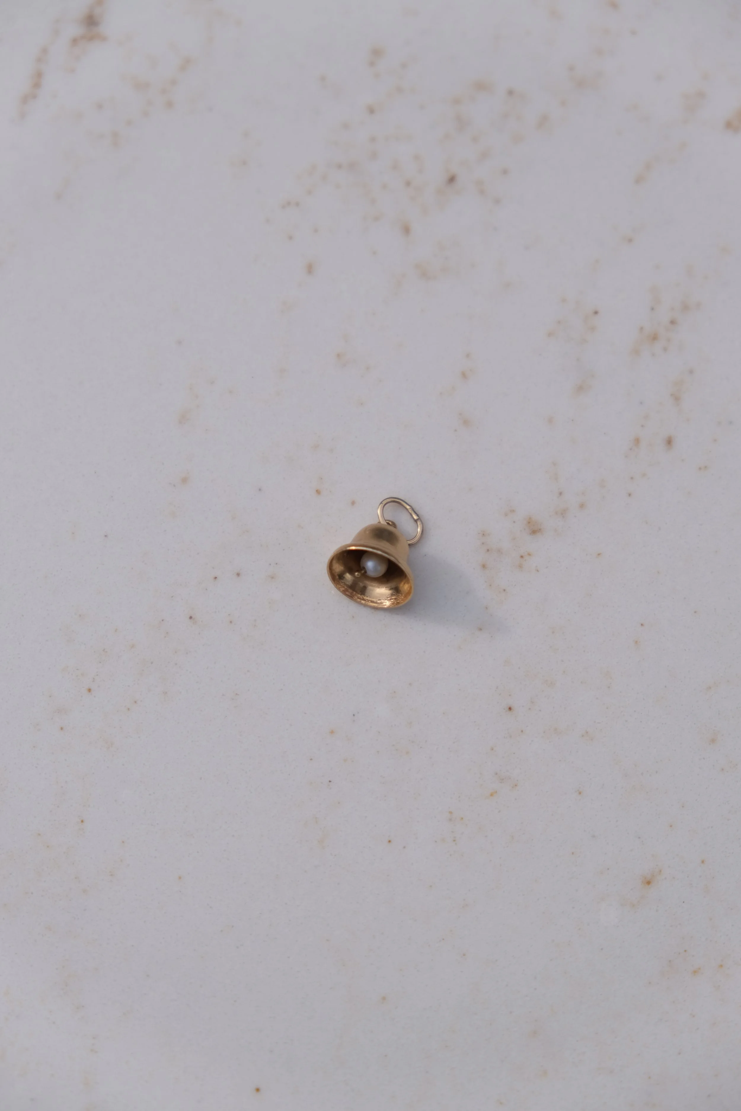 Vintage Articulated Pearl Bell Charm