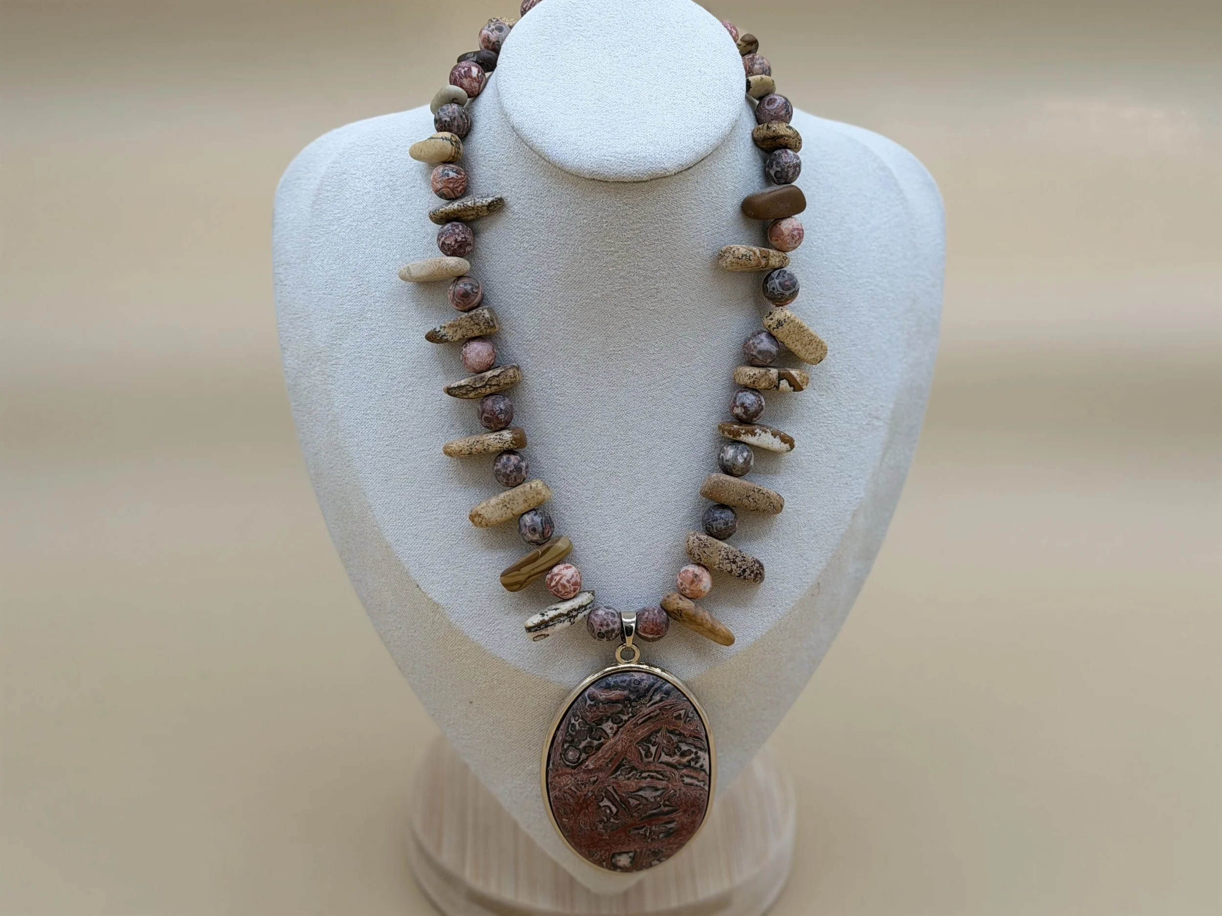 Handcrafted Jasper Bead Necklace