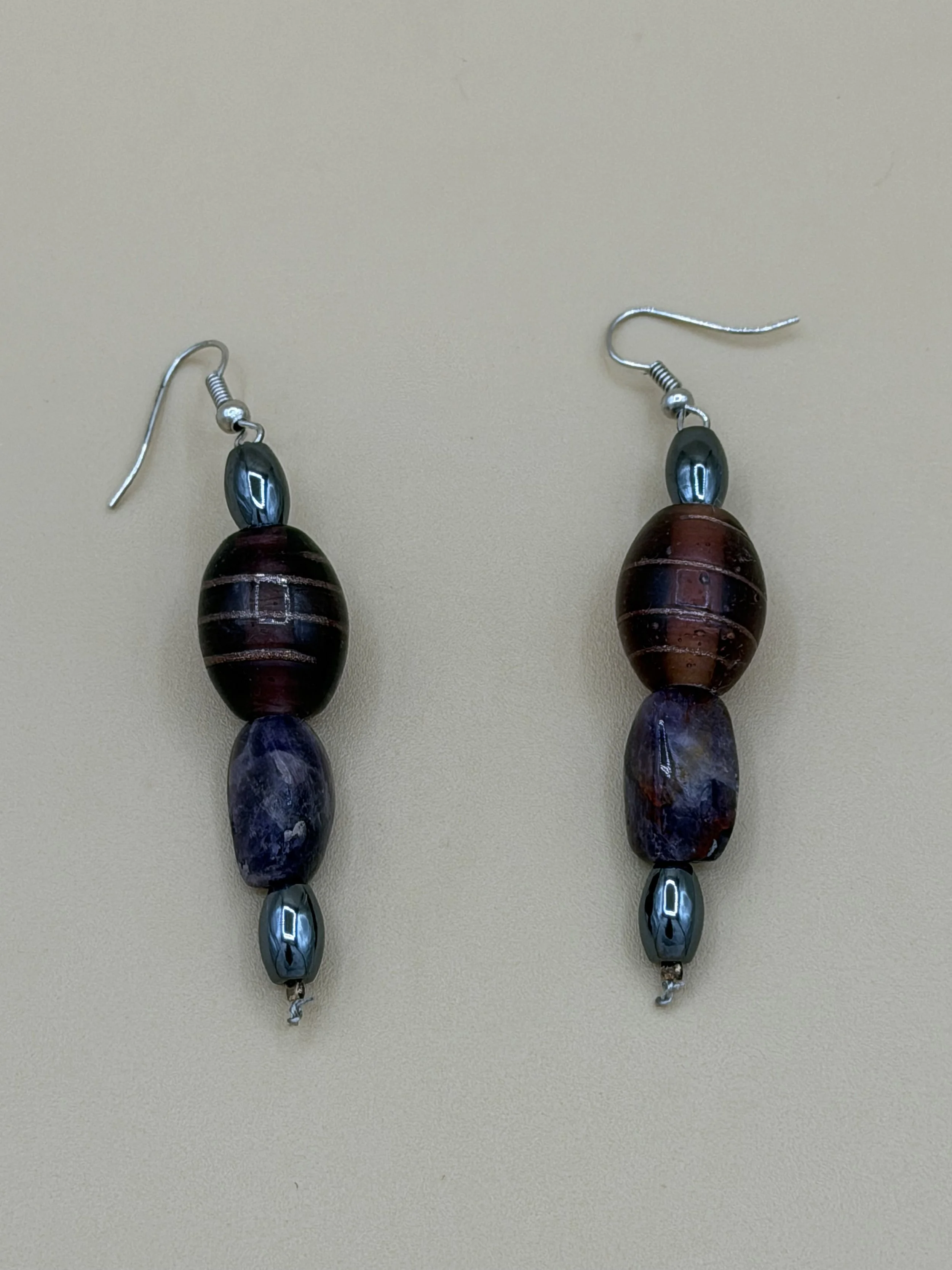 Exquisite Handcrafted Amethyst & Hematite Earrings