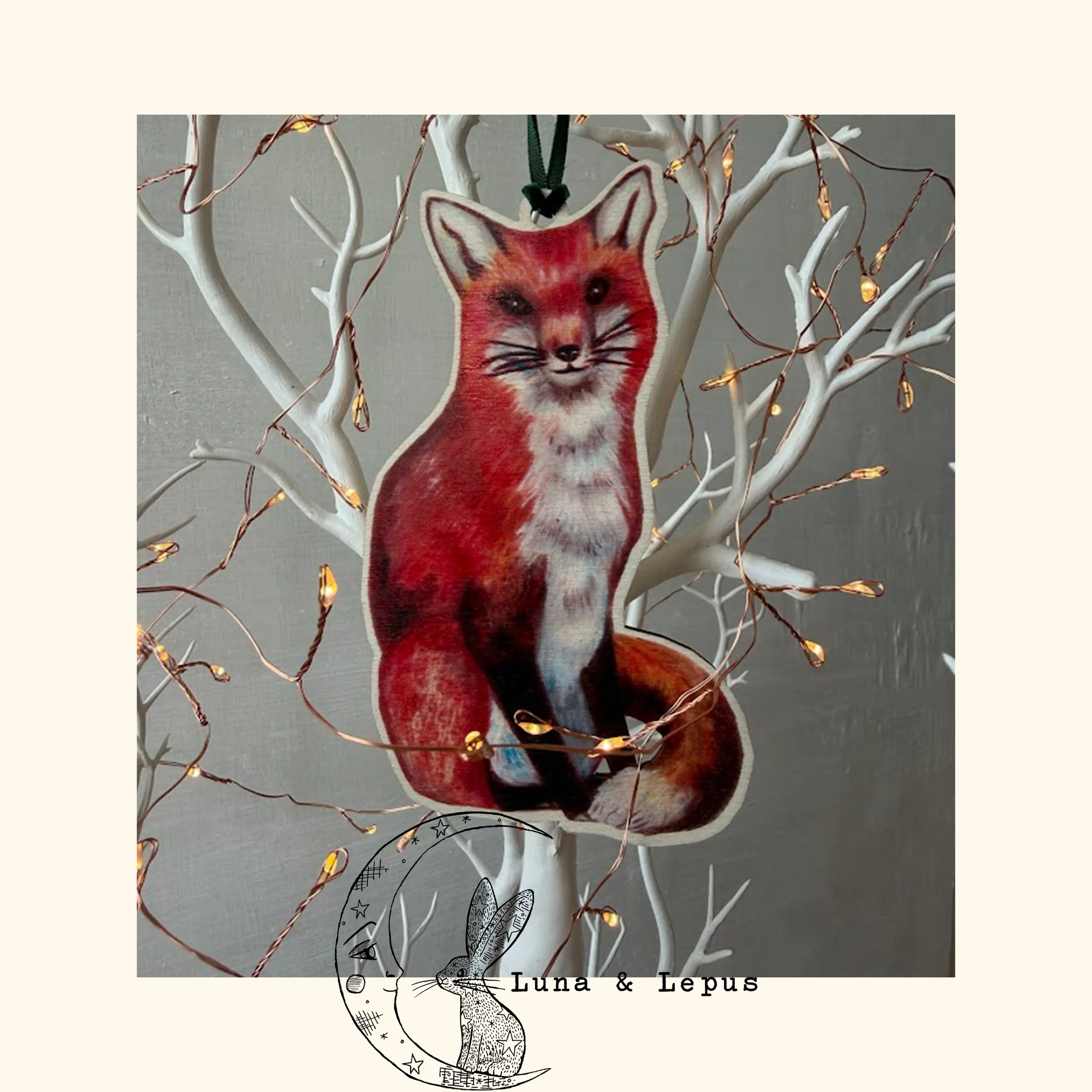 Fox Wooden Hanging Decoration