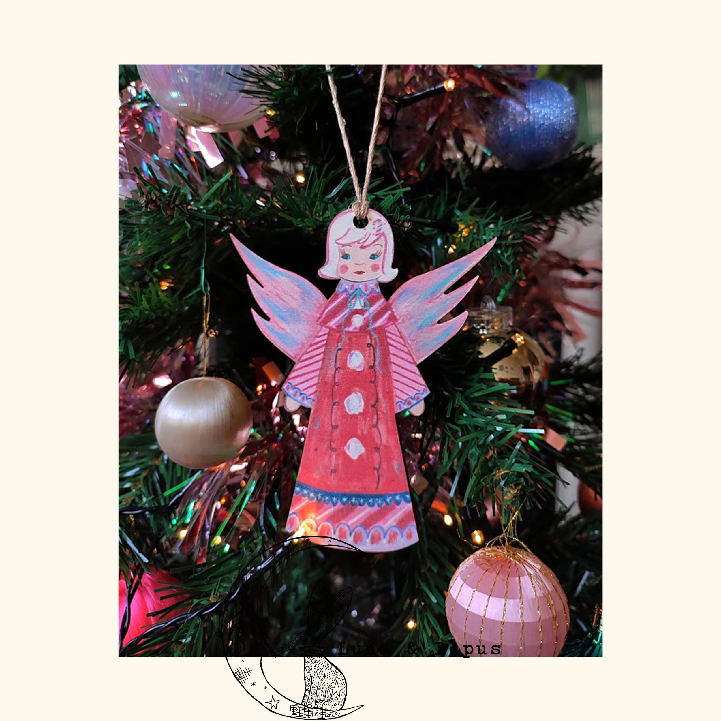 Vintage Style Angel Decoration - Ivy Angel 'Candy Cane'
