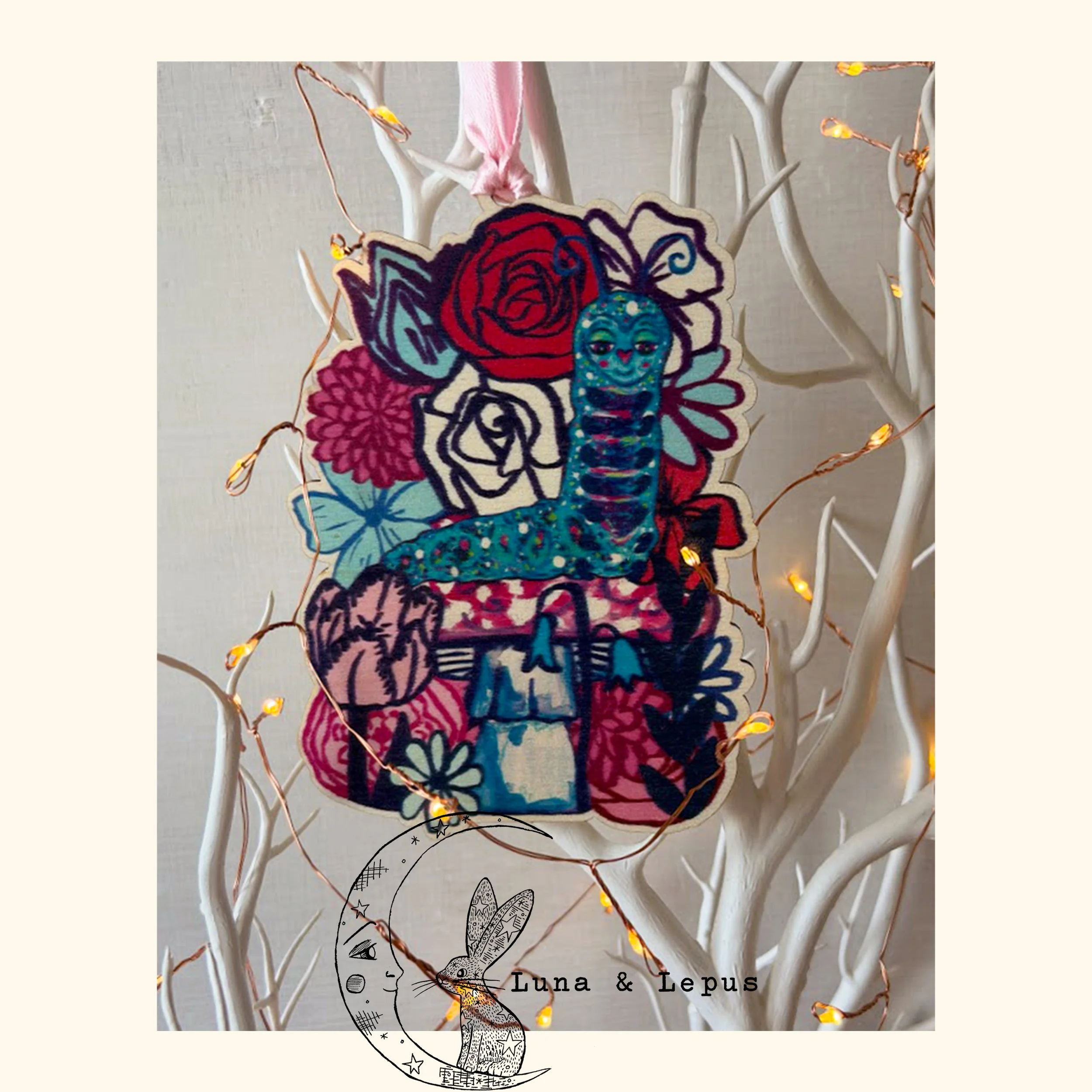 Alice in Wonderland Blue Caterpillar Decoration