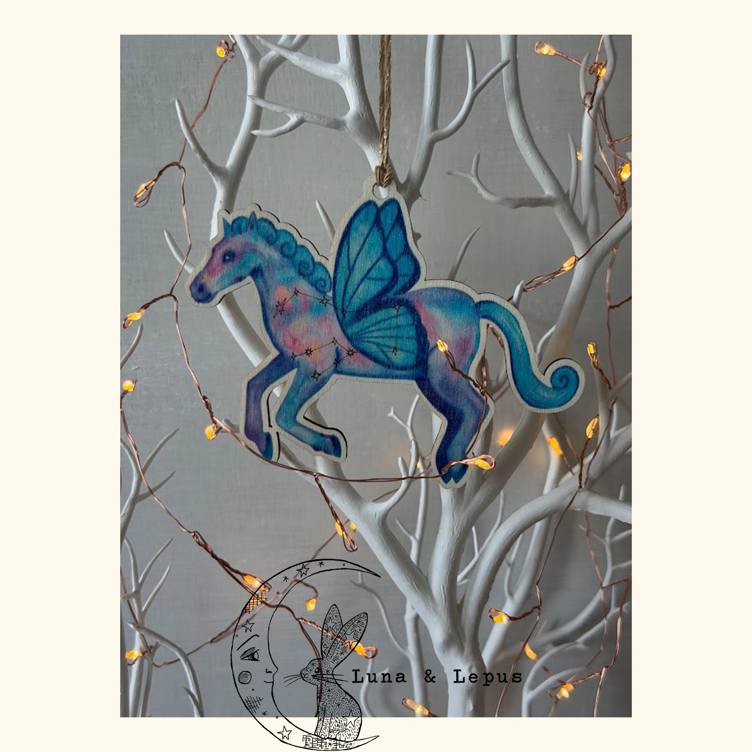 Pegasus Constellation Wooden Hanging Decoration