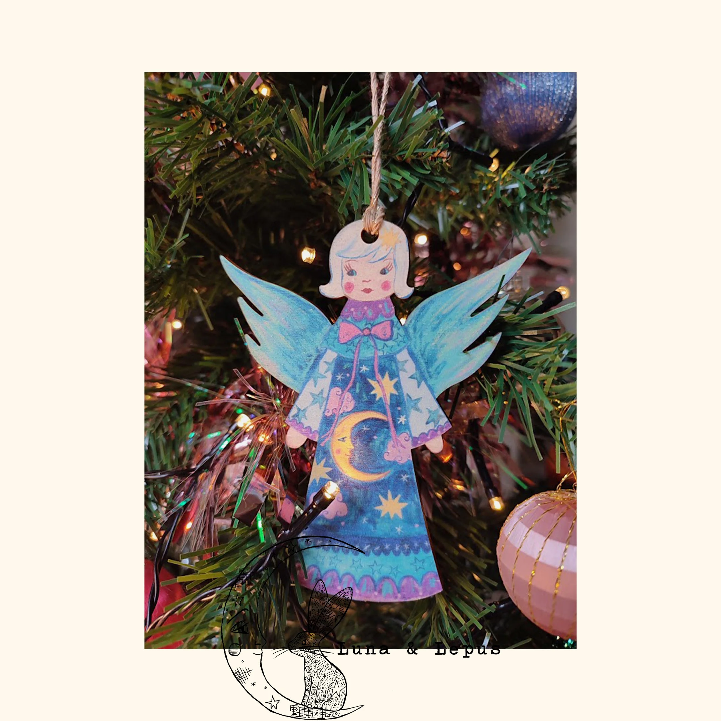 Vintage Style Angel Decoration - Ivy Angel 'Midnight Wish'