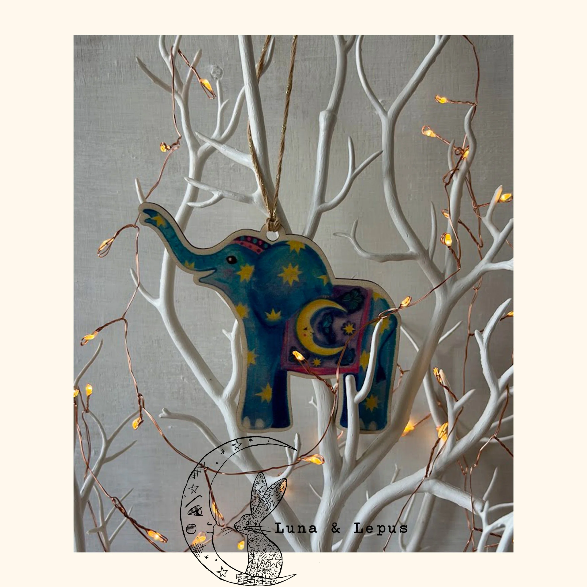 Vintage Style Circus Elephant Christmas Tree Decoration