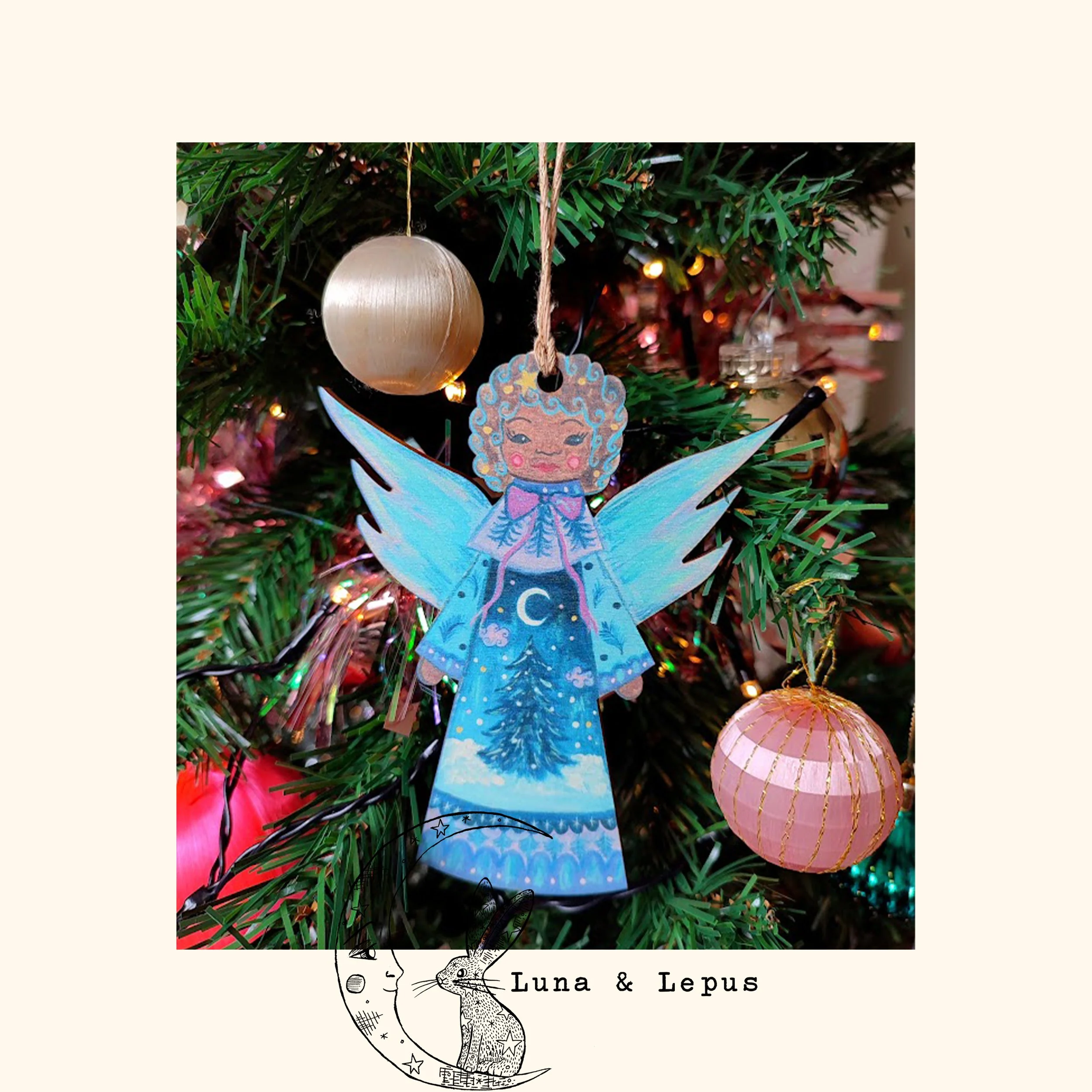 Vintage Style Angel Decoration - Holly Angel 'Silent Night'
