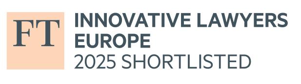 FT logo with text 'Innovative Lawyers Europe 2025 Shortlisted'