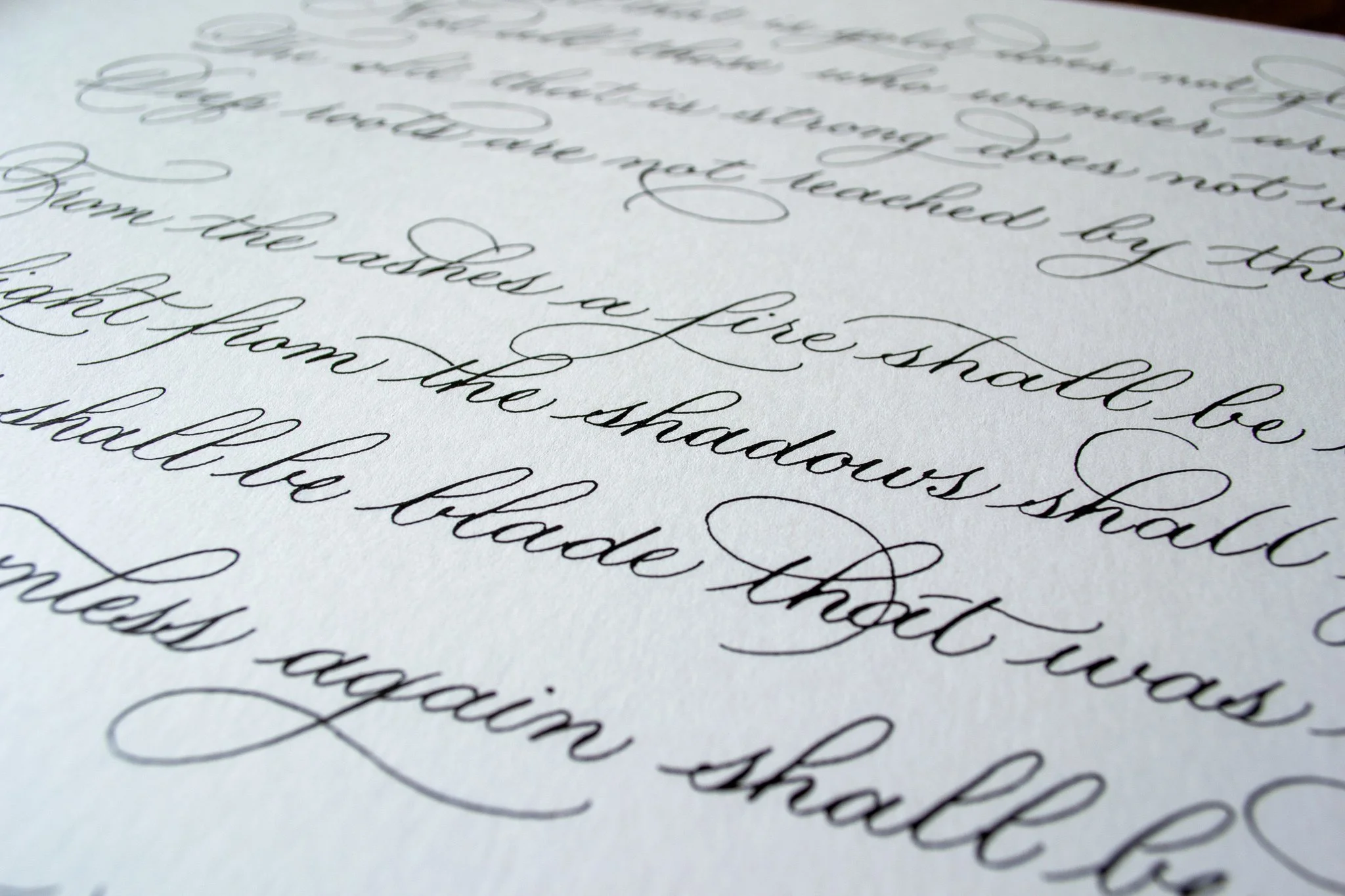 Close-up of written cursive text on paper, with the words 'a Lie should be told' visible.