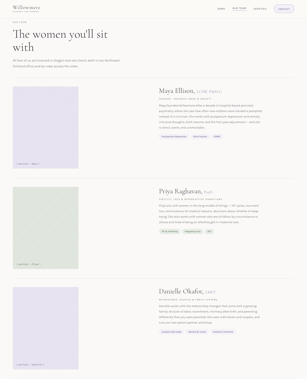 Images and names redacted for client privacy